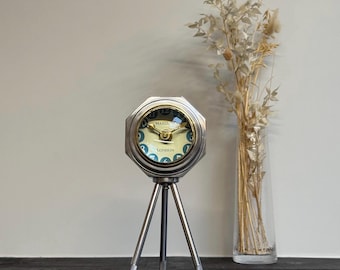 London Table Tripod Clock Polished Nickel Solid Brass Ship Nautical