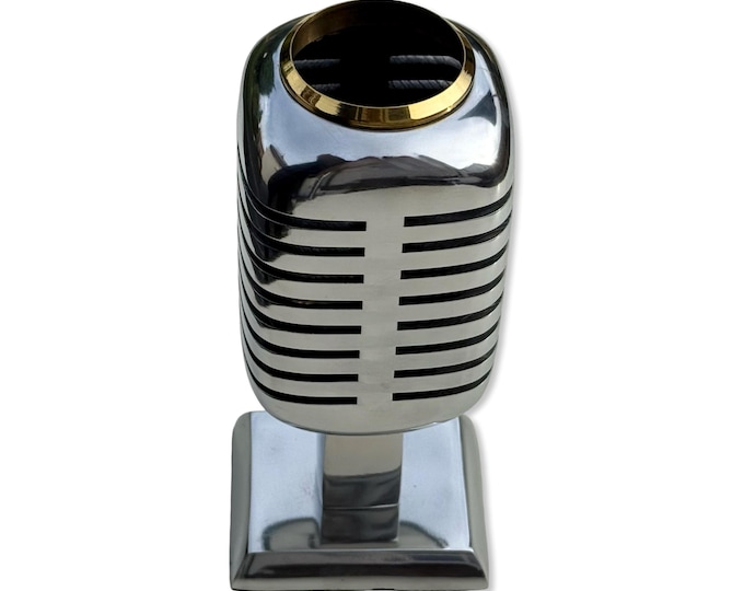 Maxlume - Vintage Microphone Pencil Stand Holder Retro Mic Office Accesories