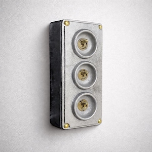 3 Gang 2 Way Solid Cast Metal Toggle Light Switch