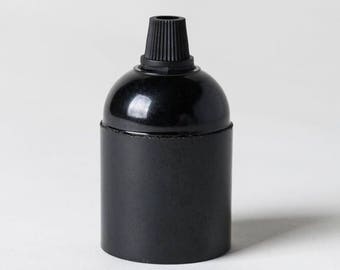 E27 black bakelite lampholder with grip