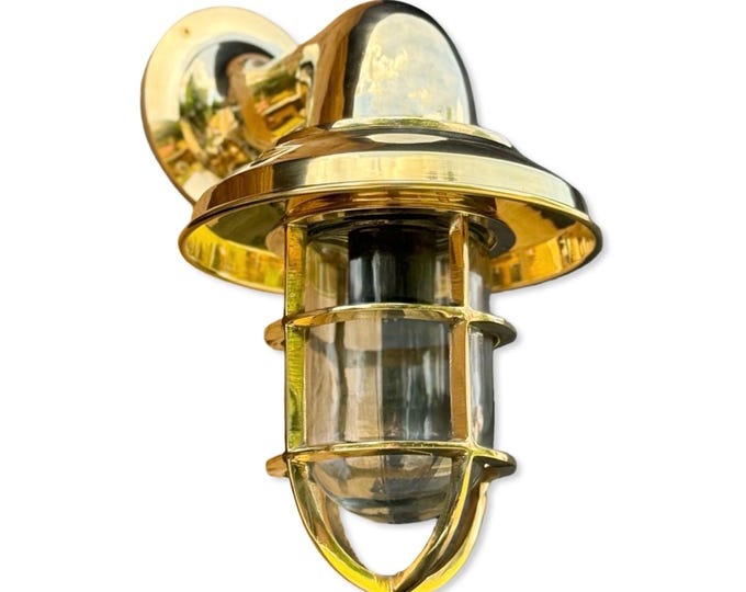 Wells ~ Solid Brass Bulkhead Outdoor & Bathroom Wall Light