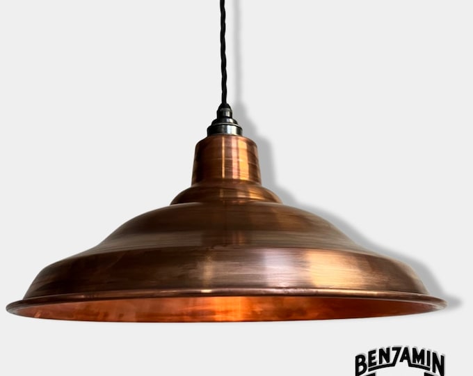 Bawsey ~ Antique Copper Industrial factory shade light ~ 16 Inch