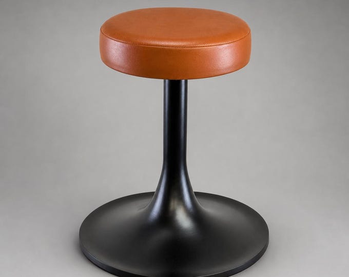 Matt Black Leather Seat 1970s Vintage Inspired Andy Stool Schoolhouse