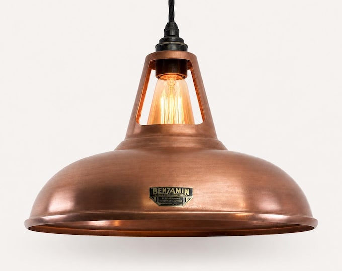 Cawston XL Antique Copper Coolicon Lampshade Pendant Light - 14 Inch