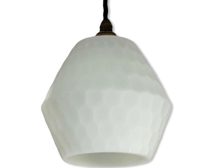 Opal Prismatic Glass - Inch Shade Pendant Track Light | Kitchen Table | Vintage Bar