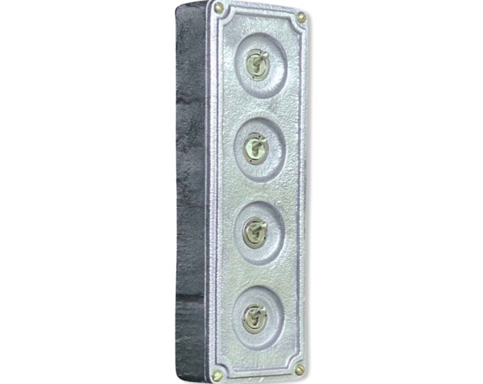 4 Gang 2 Way Solid Cast Metal Conduit Light Switch Industrial - BS EN Approved Vintage Crabtree 1950’s Style