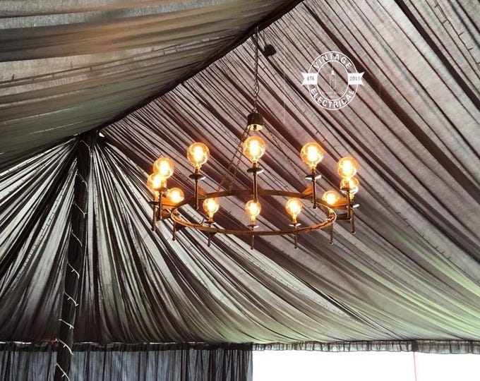 Fincham ~ 12 Light Chandelier Industrial Pendant Set Light