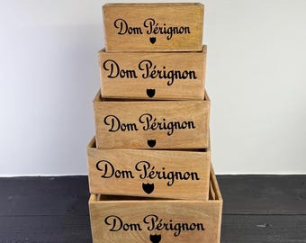 Dom Perignon Storage Wooden Champagne Crates Natural Finish - Etsy