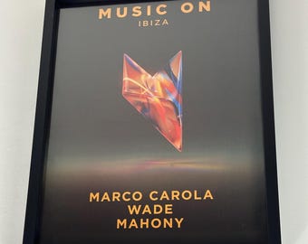 Music On ~ Marco Carola Genuine Official Pacha Ibiza Framed Dj Artwork Travel Poster | A3 Luxury Black Frame