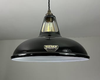 Cawston XL Midnight Black Coolicon Lampshade Pendant Light - 14 Inch
