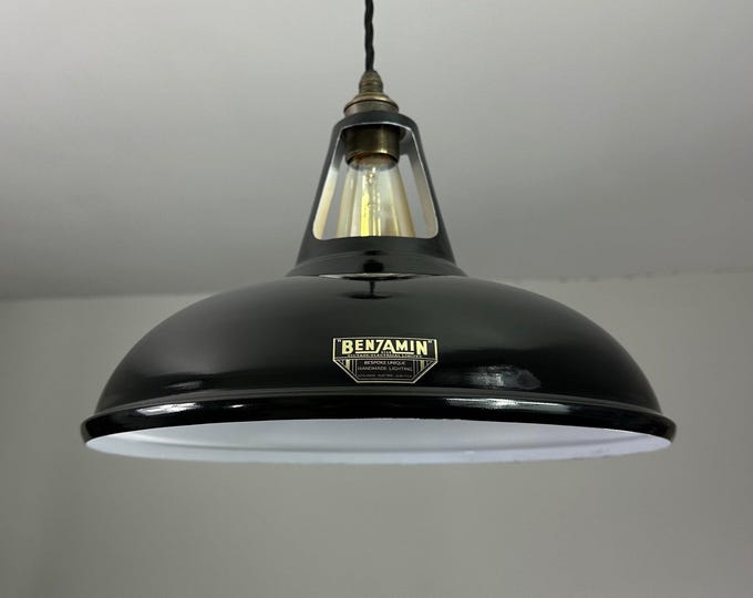 Cawston XL Midnight Black Coolicon Lampshade Pendant Light - 14 Inch
