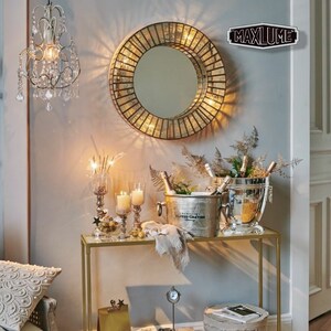 Gold Mottled Glass Mirror 