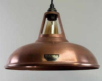 Cawston XL - Antique Copper Lampshade Pendant Set Light - 14 Inch