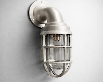 Beachamwell ~ Raw Cast Bulkhead Outdoor & Bathroom Sconce Wall Light ~ 10.5 Inch