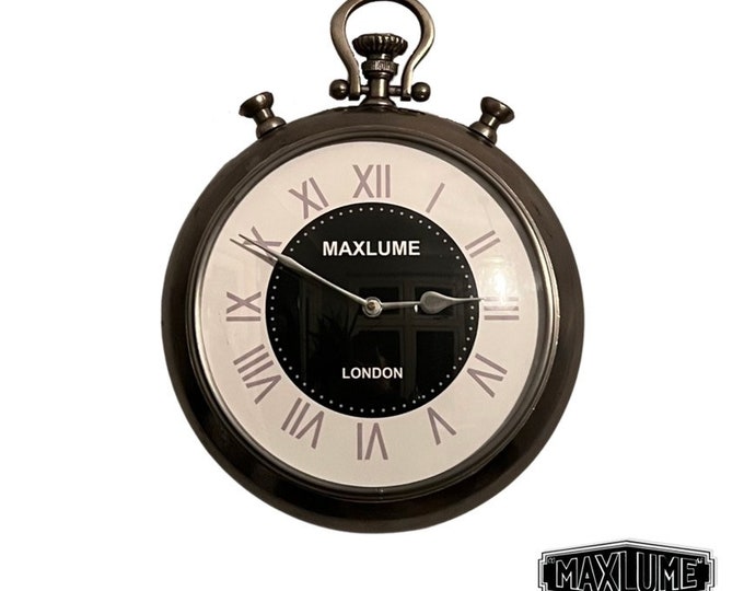 Maxlume ~ Fob Watch Clock Nautical Industrial Solid Cast ~ 12 Inch