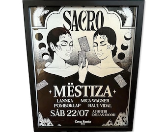 Sacro by Mëstiza ~ Cova Santa Framed Dj Artwork | Luxury Black Frame