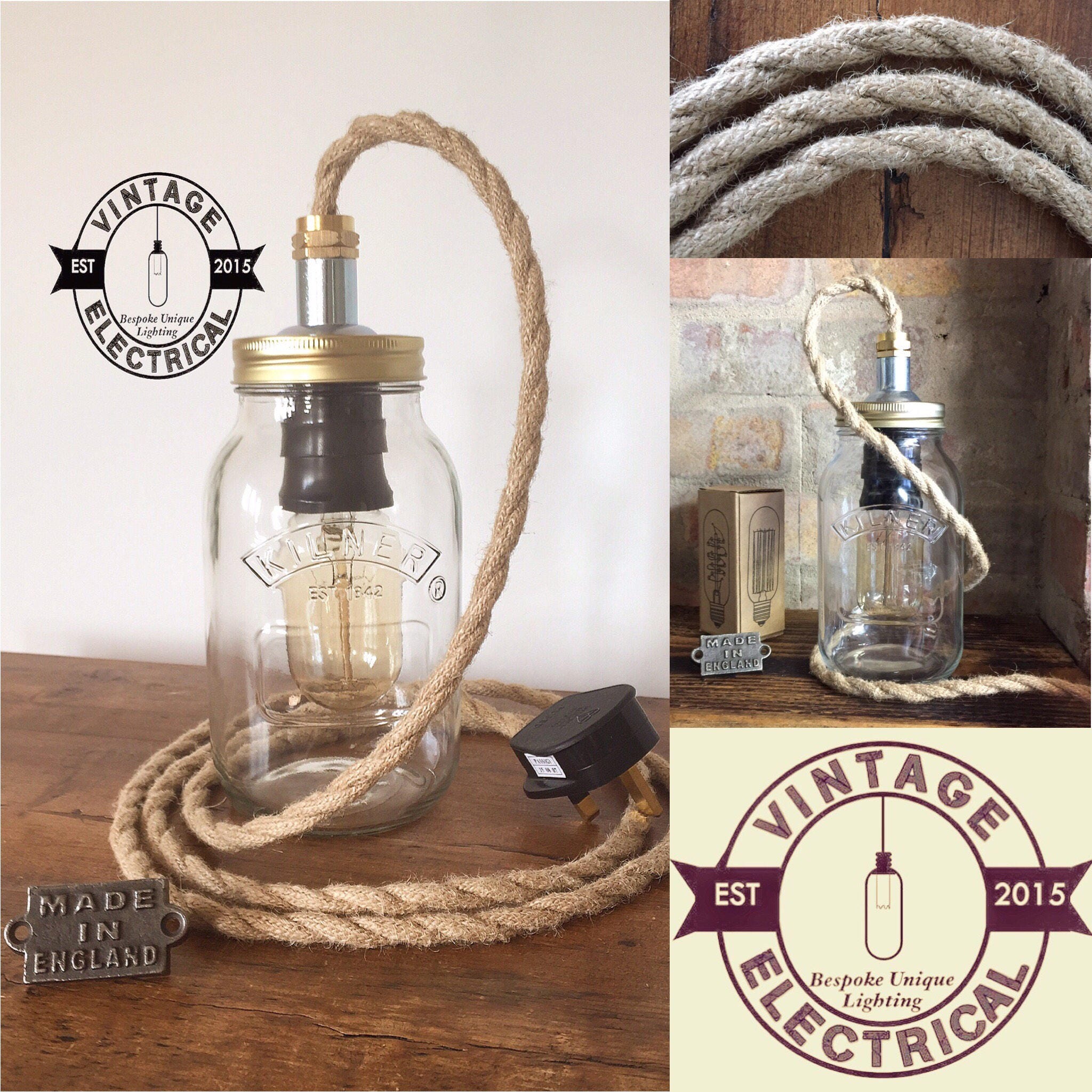 Kirby Kilner Jar Lamp Pendant Set Dining Room Table Light