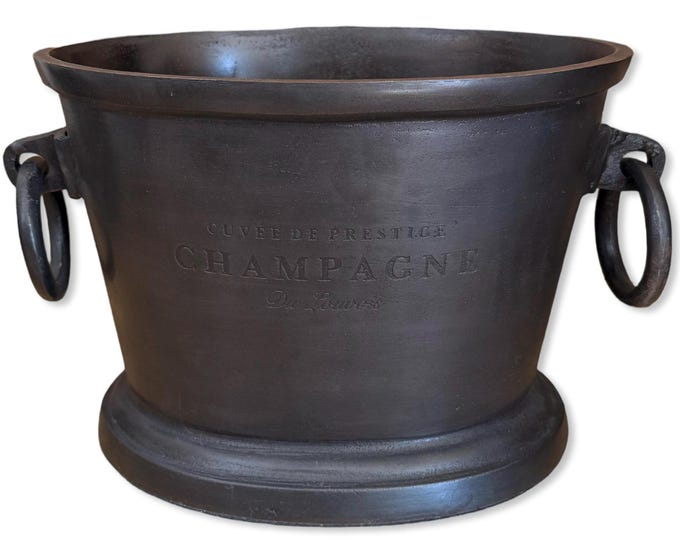 Black Copper ~ Great Gatsby ~ Solid Cast Engraved Champagne Ice Bucket | Wine Cooler