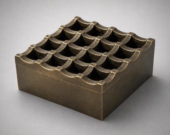 Antique Brass Cast Ashtray | Heavy Cigar Holder & Home Bar Decor
