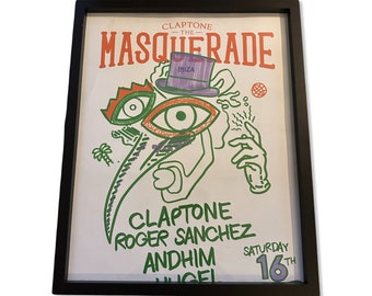 Masquerade ~ Genuine Official Pacha Ibiza Framed Dj Artwork Travel Poster | A3 Luxury Black Frame