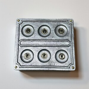4 Gang 2 Way Solid Cast Metal Conduit Light Switch Industrial - Vintage Crabtree Style