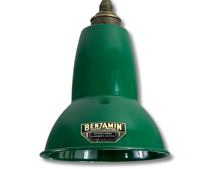 Alby ~ Racing Green Shade Pendant Set Light | Ceiling Dining Room | Kitchen Table | Vintage Edison Filament Bulb | 6 Inch