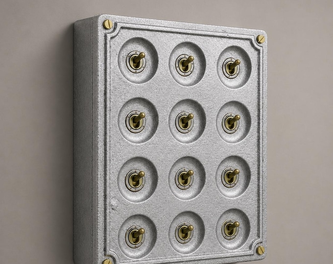 12 Gang 2 Way Solid Cast Metal Conduit Toggle Light Switch