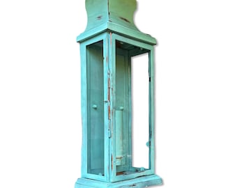 Reedham ~ Verdigris Flush Lantern Wall Sconce Light