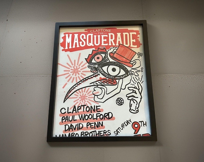 Masquerade Genuine Official Pacha Ibiza Framed Dj Artwork | A2 Luxury Poster