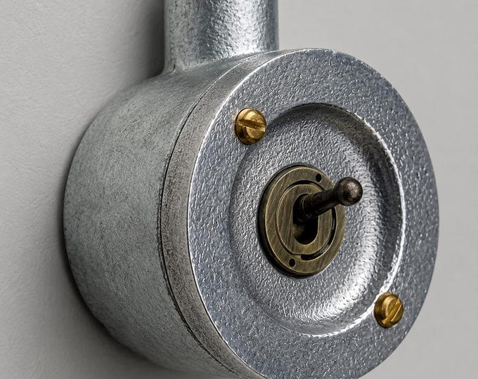 Single Gang Metal Conduit Light Switch | 2 Way Industrial Vintage Style