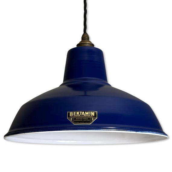 Filby Royal Blue RLM Reflector Lampshade Pendant Set Light Inch