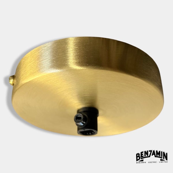 Solid Brushed Brass Ceiling Rose 100mm 1 Outlet