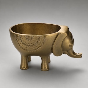 Olifant kamerplanter | Dierlijke plantenpot met messing afwerking