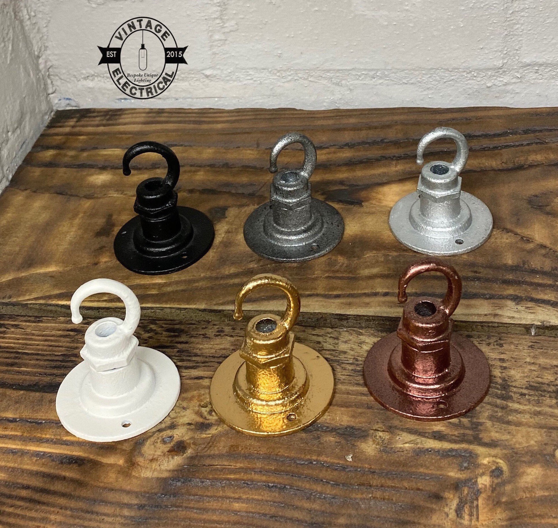 The Holkham Hook Solid Industrial Ceiling Hook Rose Hanging