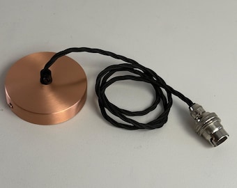 Solid Copper Single Drop Pendant Set B22 | Ceiling Hanging Light