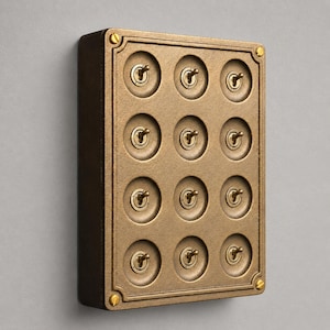 12 Gang 2 Way Bronze Cast Metal Light Switch | Surface Mount Industrial Toggle