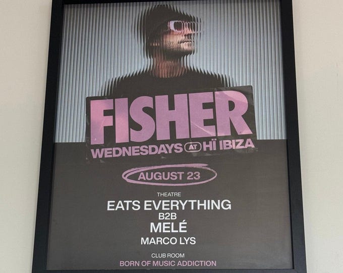Fisher ~ Genuine Ibiza Dj Artwork | Hi Ibiza | Luxury A2 Poster