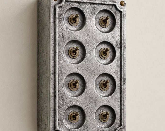 8 Gang 2 Way Solid Cast Metal Conduit Light Switch Industrial