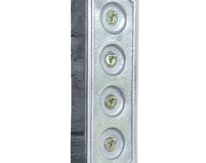 4 Gang 2 Way Solid Cast Metal Conduit Light Switch Industrial - BS EN Approved Vintage Crabtree 1950’s Style