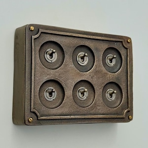 6 Gang 2 Way Bronze Solid Cast Metal Conduit Light Switch Industrial