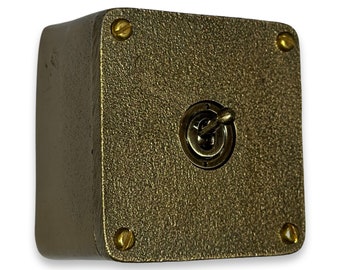 Single Gang Bronze Solid Cast Metal Conduit Light Switch Industrial 2 Way - BS EN Approved Vintage Crabtree 1950’s Style