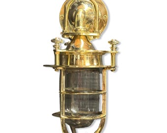 Kelling ~ Bulkhead Outdoor & Bathroom Sconce Wall Light Solid Brass |  11 Inch