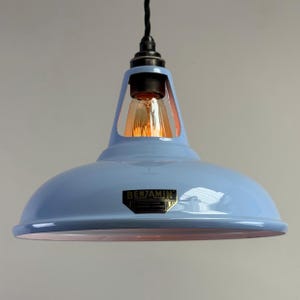 Cawston - Cool Blue Slotted Lampshade Pendant Set Light *Factory Second* - 11 Inch
