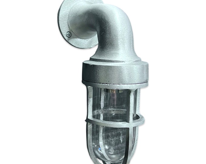 Shingham ~ Bulkhead Outdoor & Garden Wall Light | Cast Pewter | 8 Inch