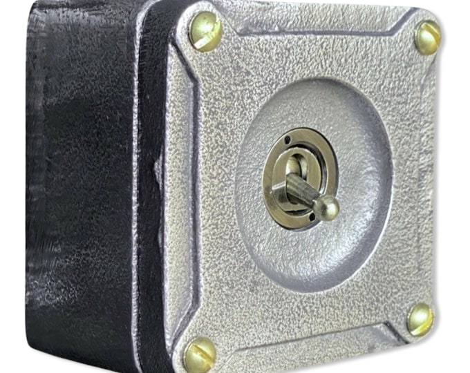 Single Gang 2 Way Conduit Surface Mounting Light Switch Solid Cast Metal Industrial ~ BS EN Approved Vintage Britmac Style