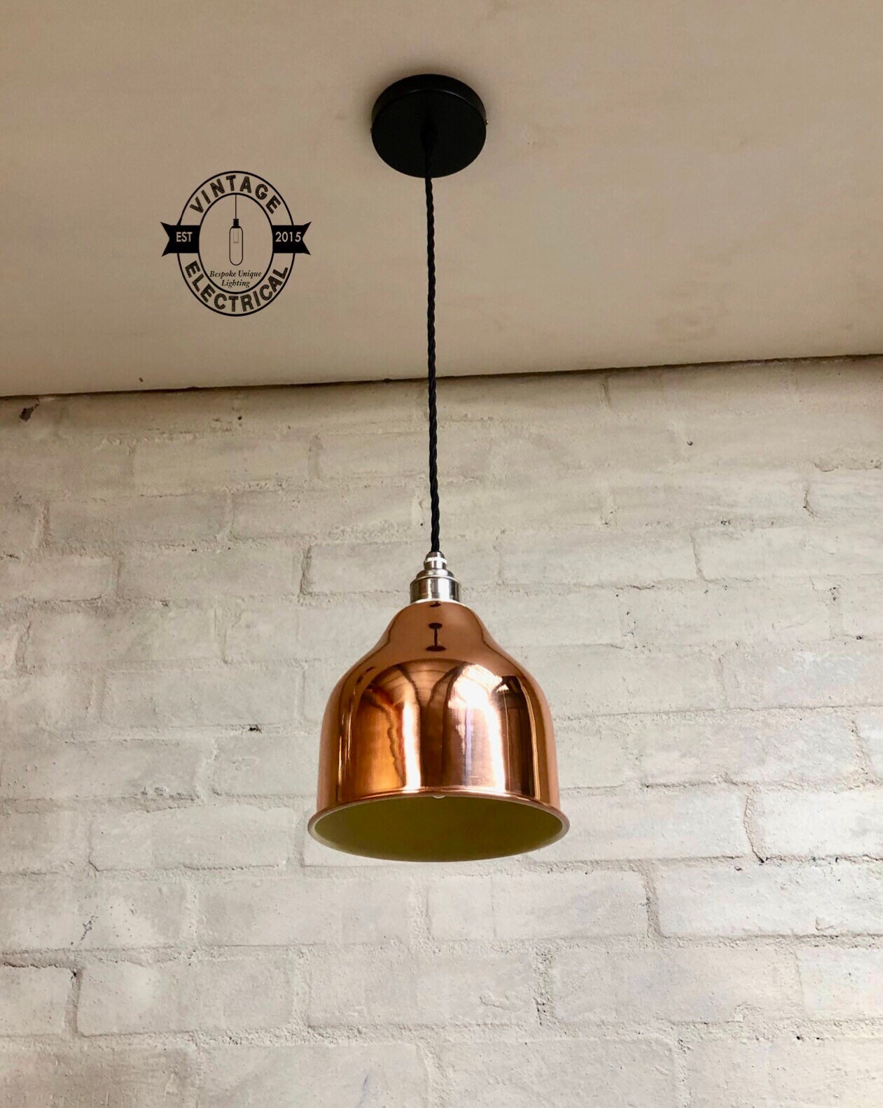The Attleborough Copper Pendant Drop Light Industrial Factory Shade