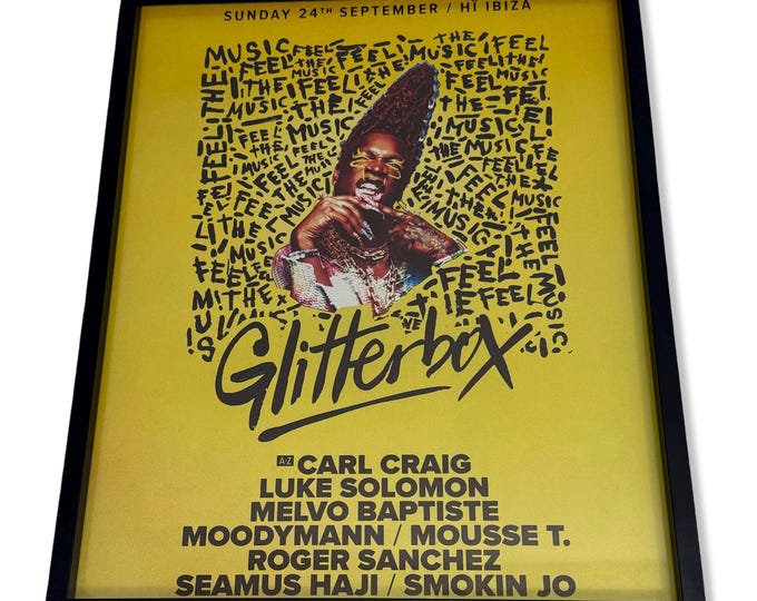 Glitterbox - Genuine Hi Ibiza Framed Dj Artwork | Luxury Black Frame