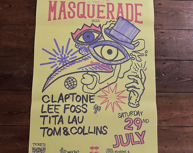 Masquerade Genuine Official Pacha Ibiza Dj Artwork | Luxury Poster