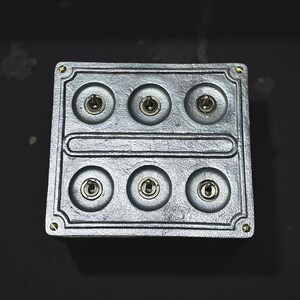 4 Gang 2 Way Solid Cast Metal Conduit Light Switch Industrial - Vintage Crabtree Style