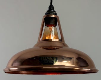 Cawston - Genuine Solid Copper Slotted Lampshade Pendant Ceiling Light - 11 Inch
